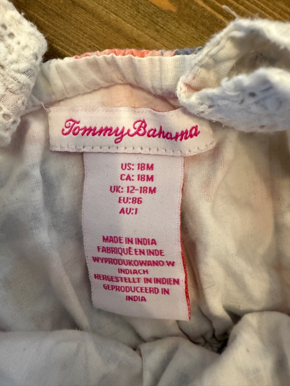 Tommy Bahama Floral One Piece Jumper (18M) - Picture 3 of 3